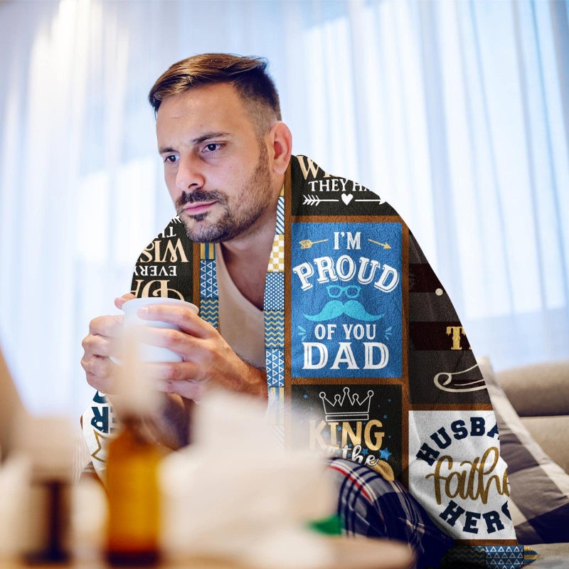 SIKLTY Dad Gifts Throw Blanket 60"" x 50""  Birthday Gifts for Dad from Daughter Son  Best Dad Ever Gifts  Presents for Dad from Kids  Dads Birthday Gifts Ideas  Gifts for Dad Who Wants Nothing - Image 3